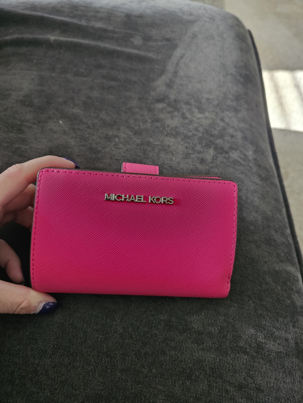 MICHAEL Michael Kors Bright Pink Saffiano Leather Wallet